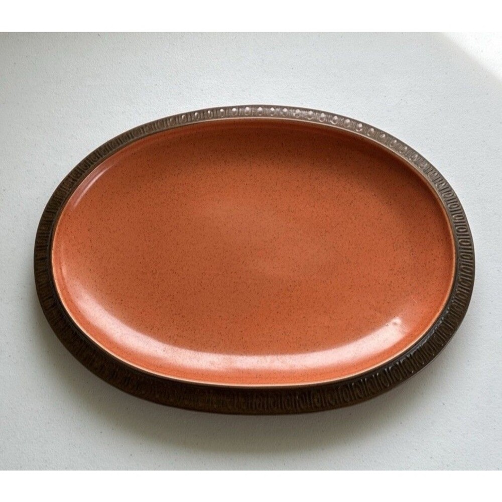 RED WING Platter Vintage 1960’s Pottery Orange Adobe Stone Excellent Condition